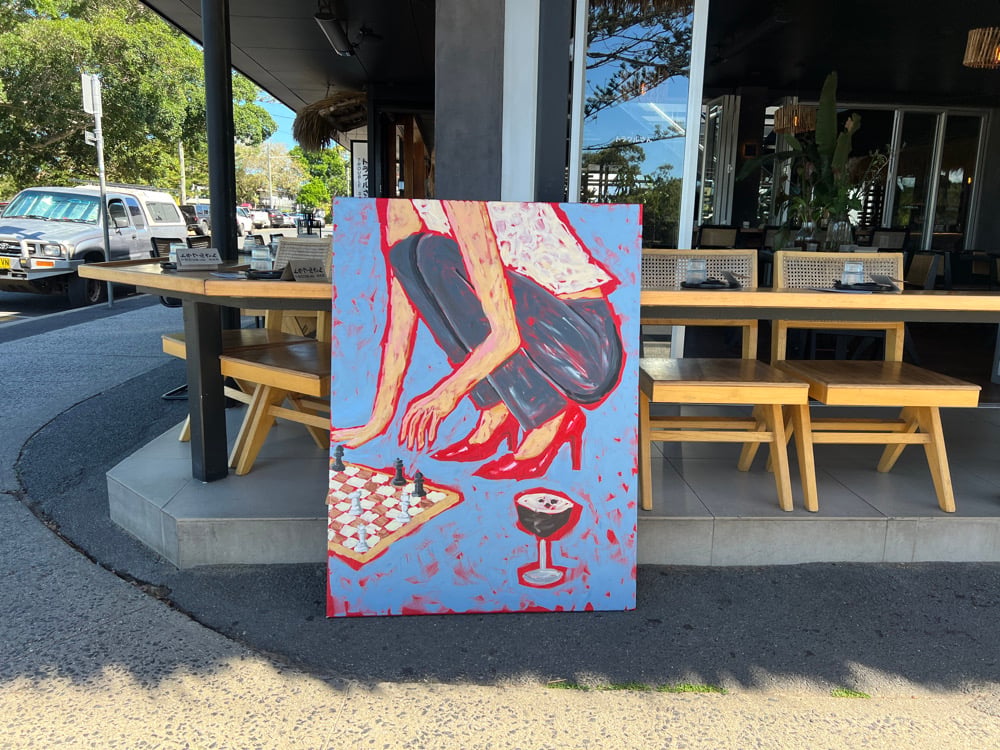 'Her' original acrylic and gesso painting on canvas 91x121cm by Sydney artist Vanessa Franklin — Wabi Sabi Collection 2026