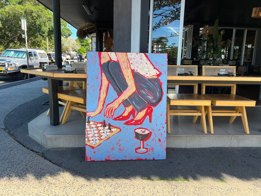 'Her' original acrylic and gesso painting on canvas 91x121cm by Sydney artist Vanessa Franklin — Wabi Sabi Collection 2026
