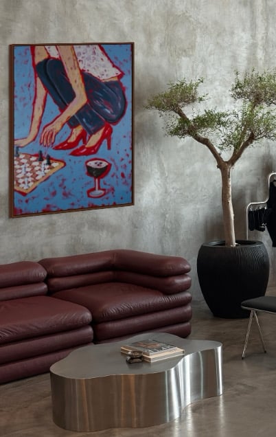 'Her' original painting in situ by Vanessa Franklin Art Sydney