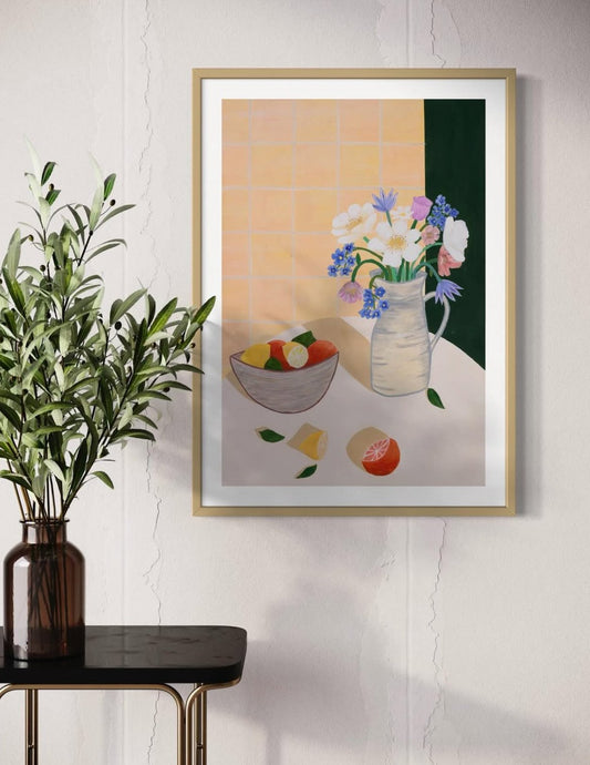 'A Place Called Home' kitchen still life giclée fine art print by Sydney artist Vanessa Franklin — colourful home wall art Australia