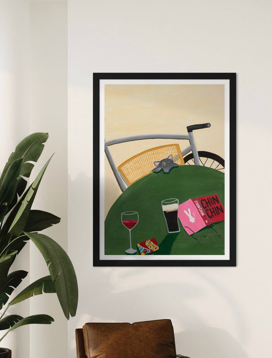 'Cairo's Corner' cat portrait still life giclée fine art print by Sydney artist Vanessa Franklin — colourful animal wall art Australia