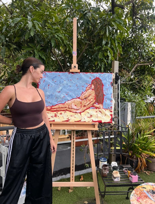 'Lucy' original acrylic painting on canvas 100x78cm by Sydney artist Vanessa Franklin — Wabi Sabi Collection 2026 wall art