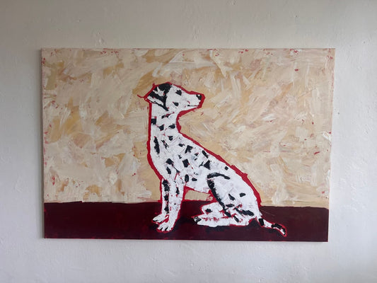 'The Dalmatian' original painting detail — Vanessa Franklin Art dog portrait wall art Sydney Australia